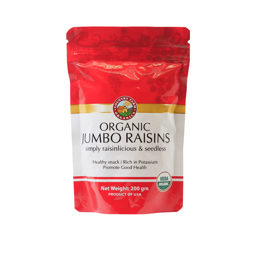 Certified Organic Dried Red Raisins 200g