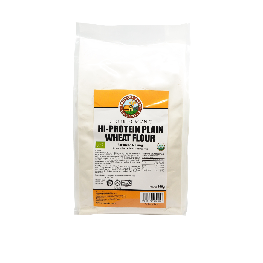 Certified Organic High-Protein Plain Wheat Flour (900g)